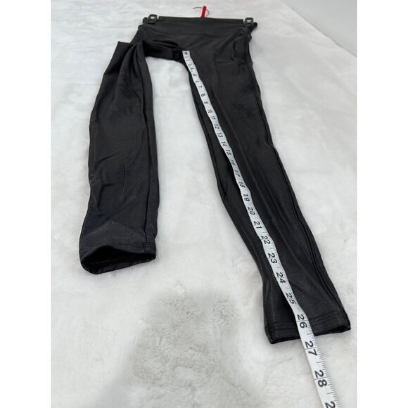 SPANX Size S Faux Leather Leggings Coated Black - Picture 8 of 16